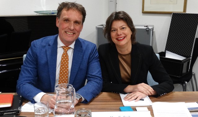 Wethouder Jorrit Eijbersen en wethouder Erika Spil (archieffoto juni 2018). Bunnik kent twee wethouders.