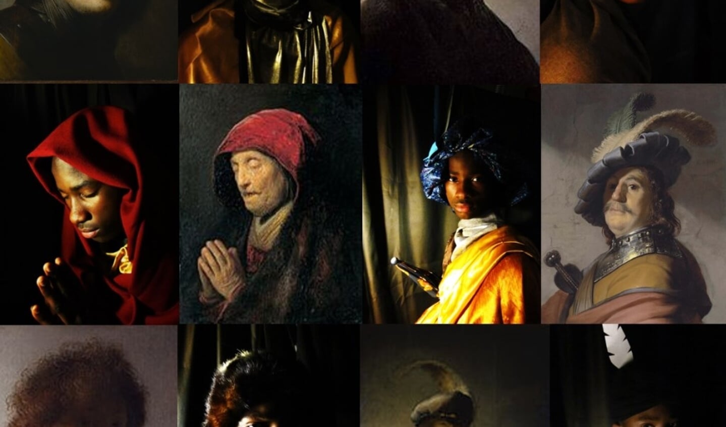 fotocollage 'David wordt Rembrandt'
