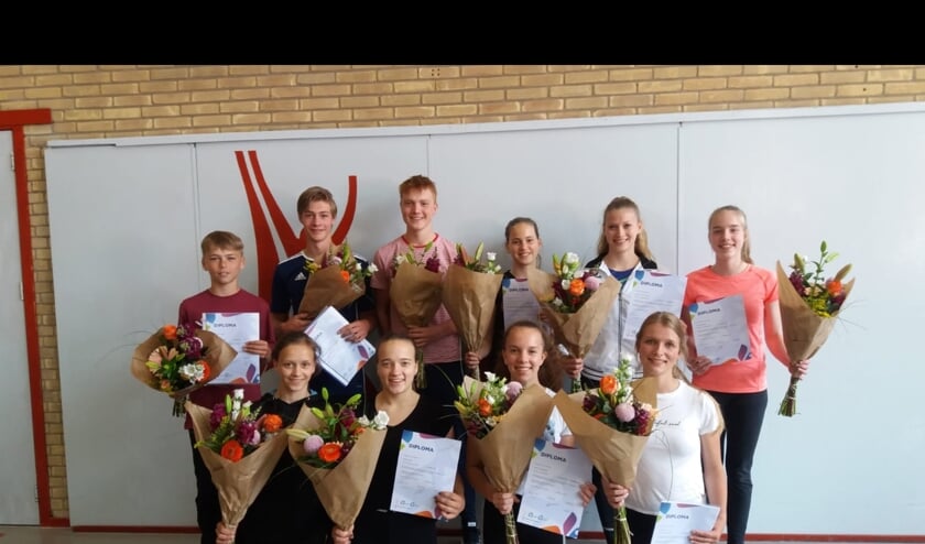 Groepsfoto van de geslaagde cursisten