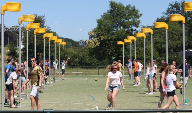 De korfballers van Dalto tijdens de slotdag van het afgelopen seizoen.