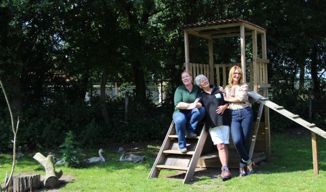 Barbara van 't Hoen (links), José Dekker en Charlotte Najafi worden al vrolijk als ze 's morgens de Vogel - en knaagdierenopvang binnenlopen.