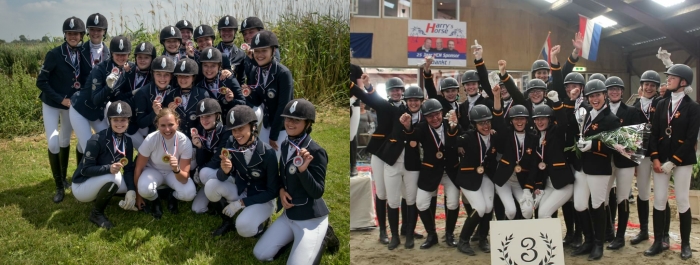 De carrouselteams na de prijsuitreikingen