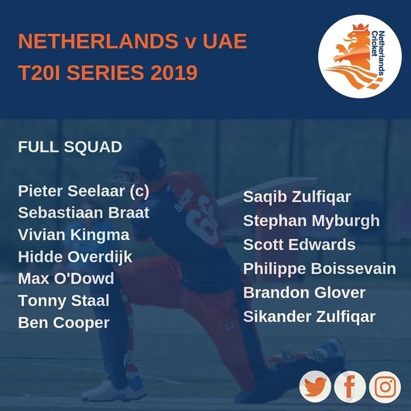 De Gorinchemse broers Saqib en Sikander Zulfiqar spelen een T20 wedstrijd met Oranje tegen VAE.