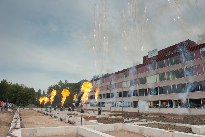 spectaculaire afsluiting op de bouwplaats