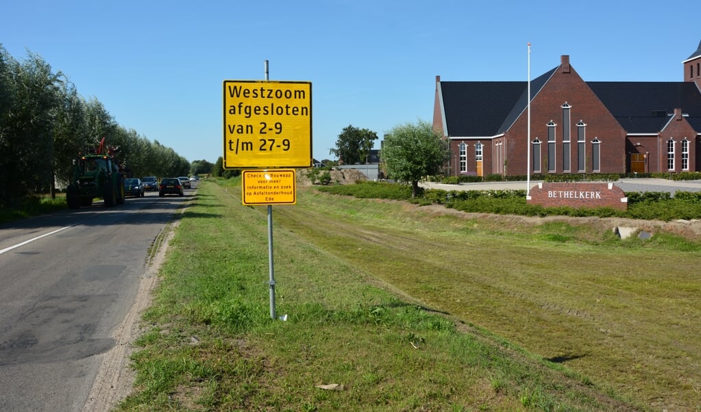 In september wordt de Westzoom in Lunteren afgesloten wegens wegwerkzaamheden.