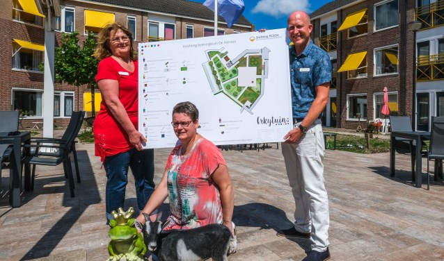 Het team achter de Belevingstuin Horizon met van links af Evelien, Marco en Claudia.