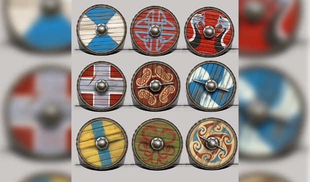 Wapenschilden van het vikingsschip
