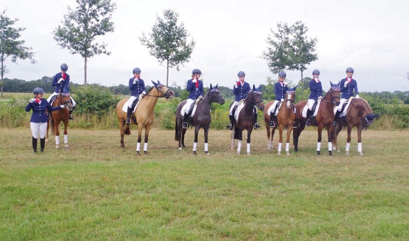 Het 6-tal tijdens hun proef op de Gelderse kampioenschappen in Zieuwent
