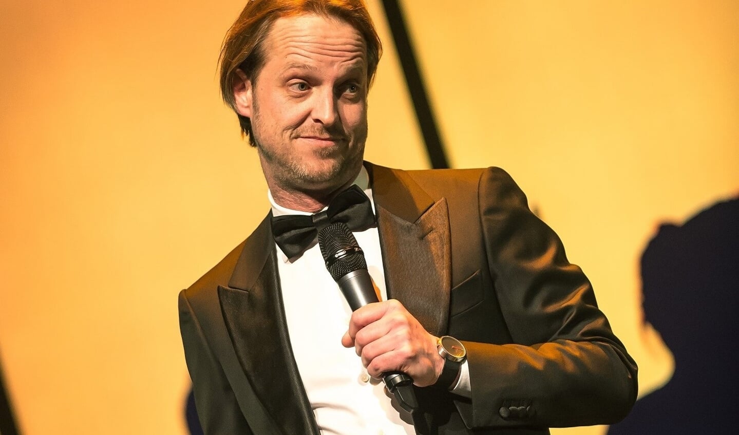Comedian Bas Birker, headliner van de avond