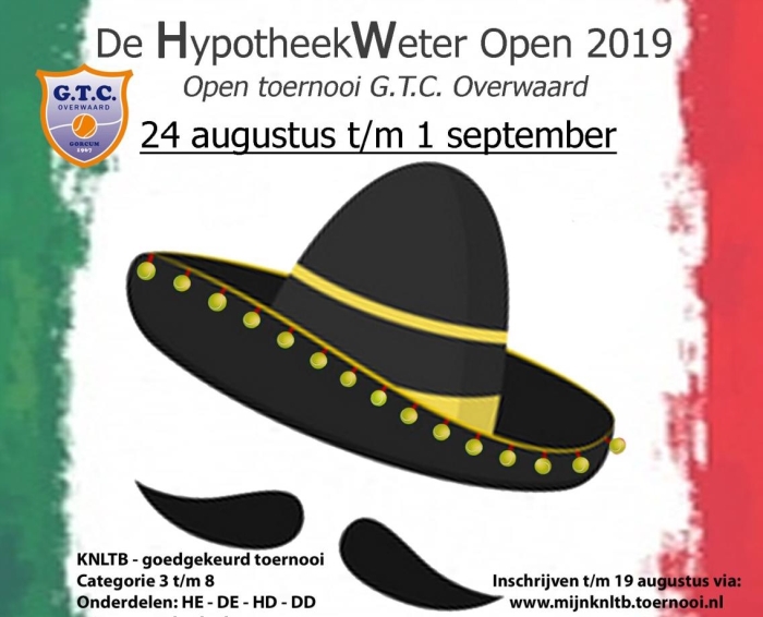 Aankondiging Open Toernooi 2019