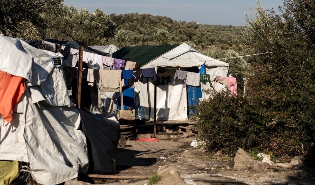 Vluchtelingenkamp Moria op het Griekse eiland Lesbos.
