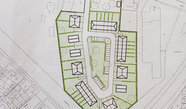De tekening van de eerste plannen achter de Hoogstraat.