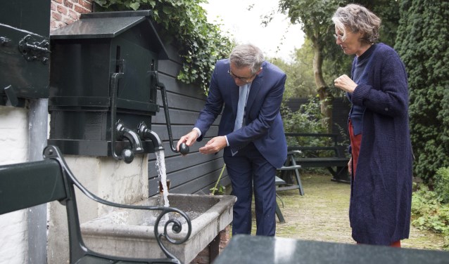 De stenen pomp in Hofje In den Groenen Tuin