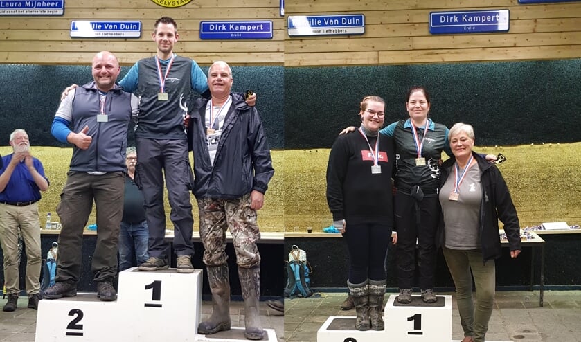 Jelle en Madalena met hun welverdiende medailles op het podium.