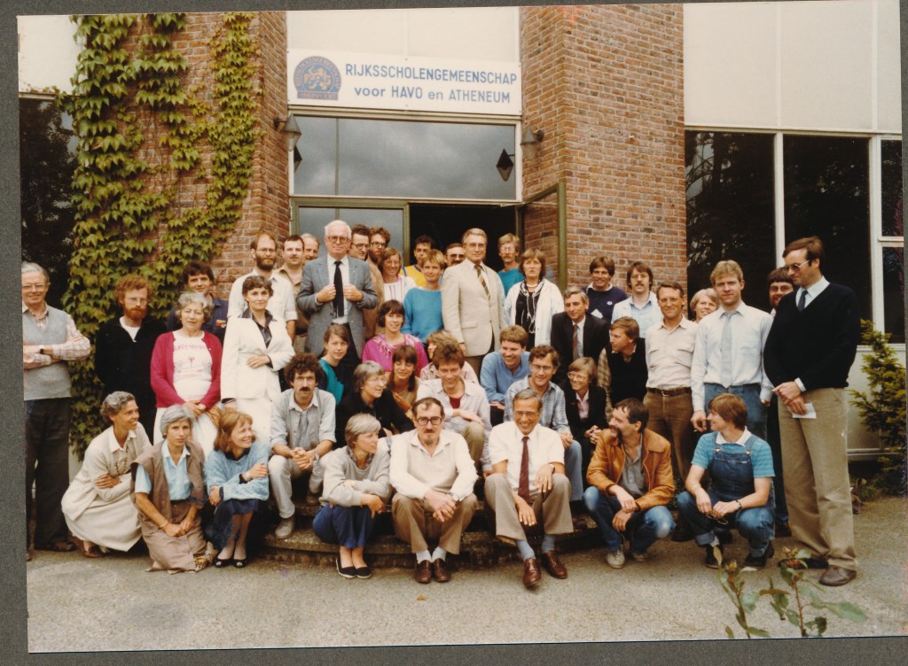 Het docententeam van RSG Thorbecke rond 1985.