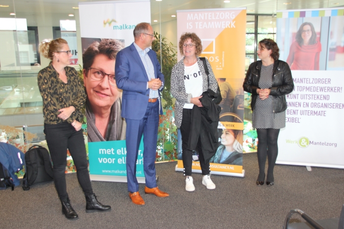 Deskundige jury: v.l.n.r. mantelzorger Brenda Boon, directeur bedrijven Rabobank Rob den Hollander, bestuurder Cultura Gerry Poelert en wethouder Willemien Vreugdenhil