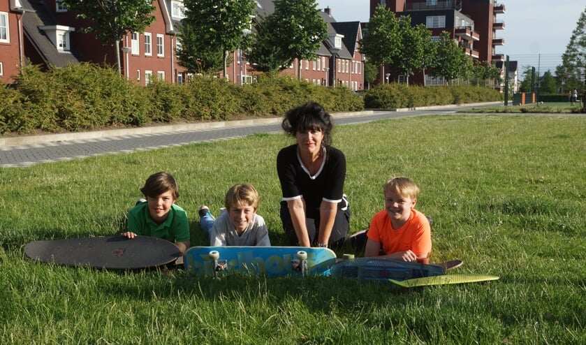SP-fractielid Wil Roode met Tijn, Ramon en Thomas.