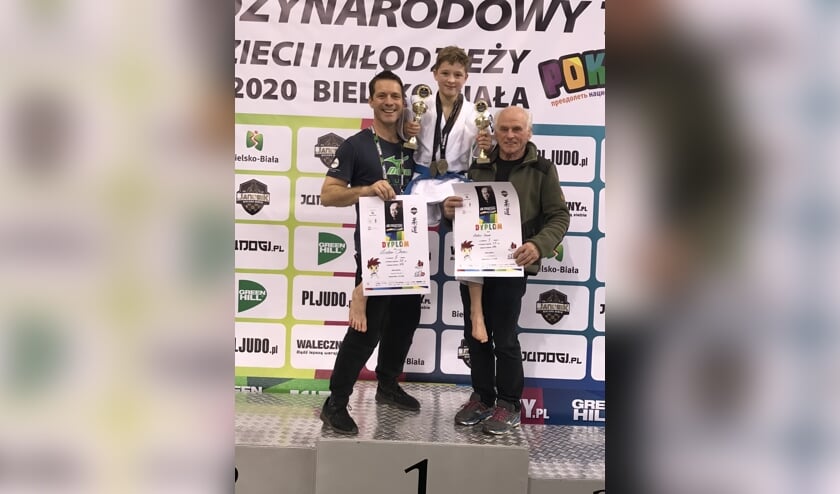 Inno Loeber met zijn vader en coach Karel Gietelink