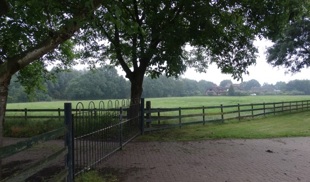 Het plangebied met het Notenlaantje aan de kop van de Camminghlaan in Bunnik