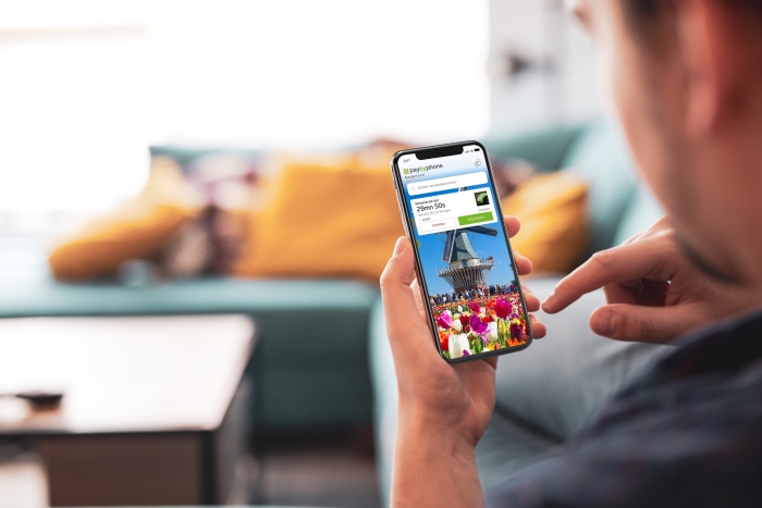 Mobiele telefoon met PayByPhone app