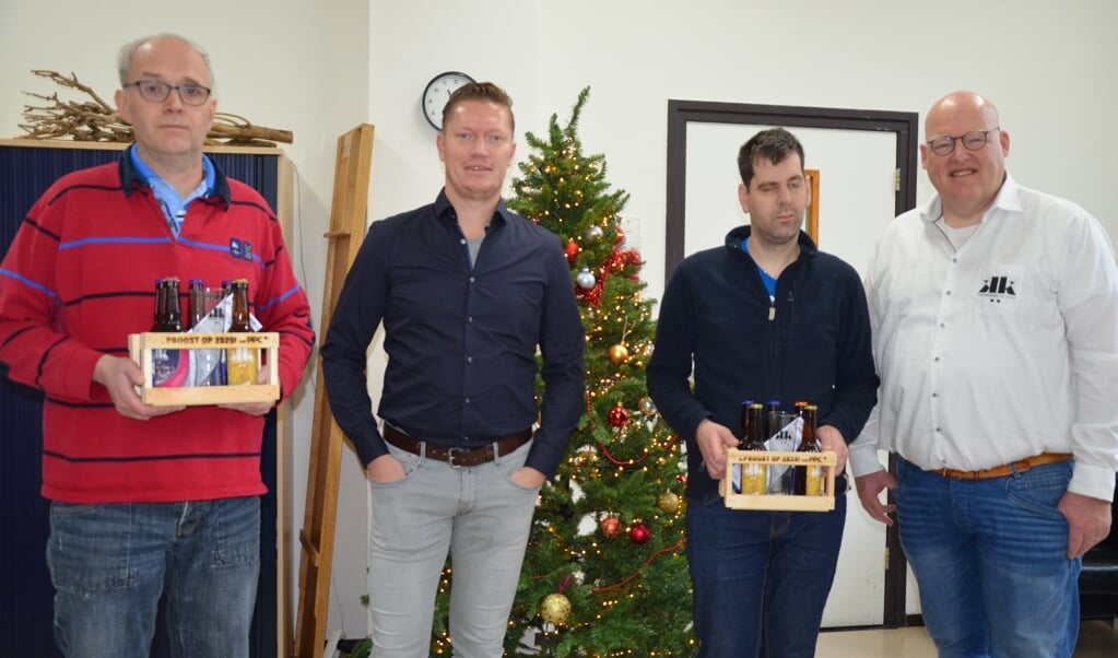 Wim (Reinaerde), Peter (PPC), Rutger (Reinaerde) en Ruud (Stadsbrouwerij De Dikke)