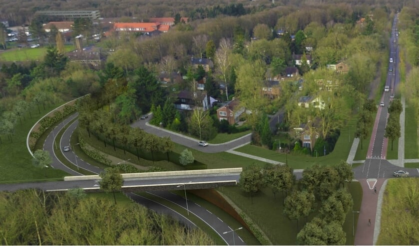 Een artist impression van de rondweg.