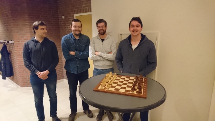 Winnend bekerteam v.l.n.r. Tim de Jongh, Gerben van Pel, Martin Veldhuizen en Daan van Pel
