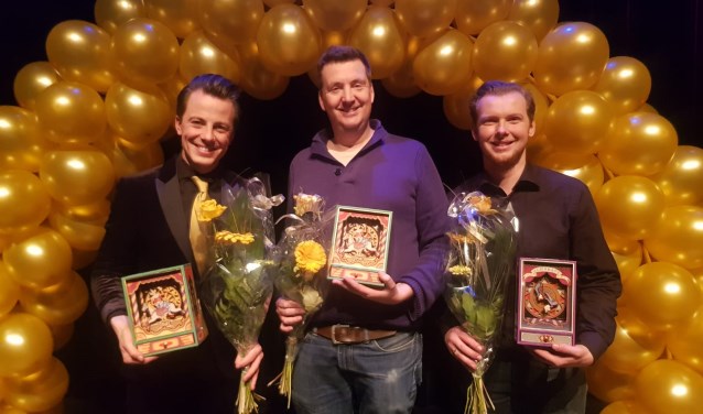 Kevin van den Berg, Mark van Driel en Jasper Rottier (vlnr) van Karakter vielen vorig jaar in de prijzen.