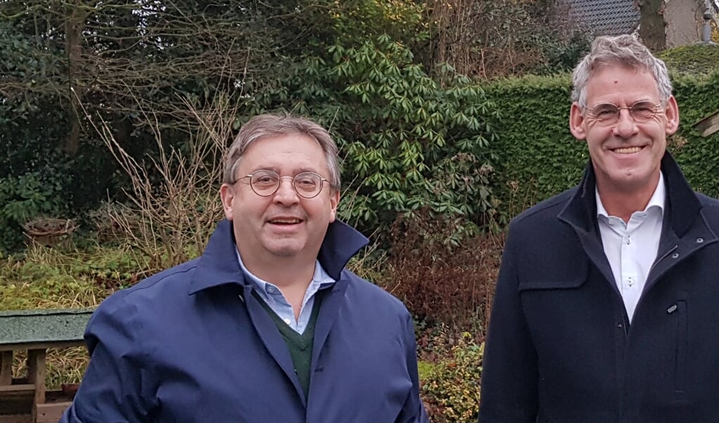 De twee nieuwe wethouders van Scherpenzeel: Gerard van Deelen en Izaäk van Ekeren.