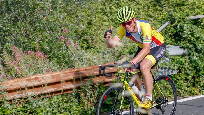 Rob Elders in actie. Dit jaar fietst de Soester op 'eigen titel' voor SO Soest en Kika