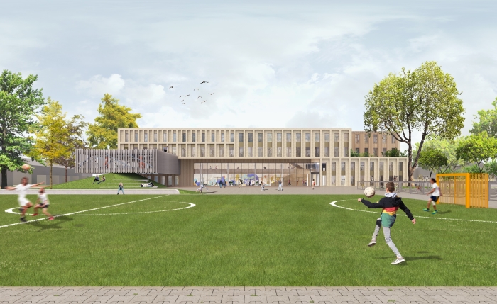 Schetsontwerp van toekomstig Streek Lyceum