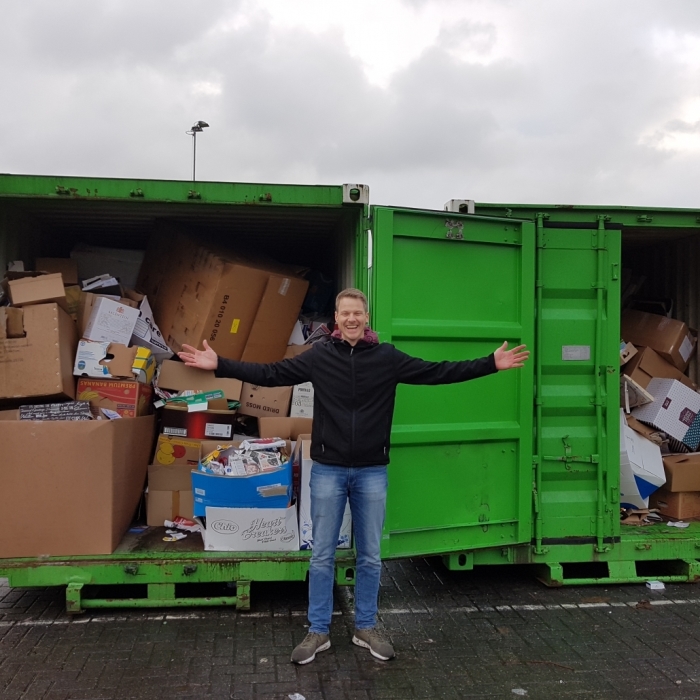 Jan Veldhuizen, een van de papierstamelaar van KV Telstar