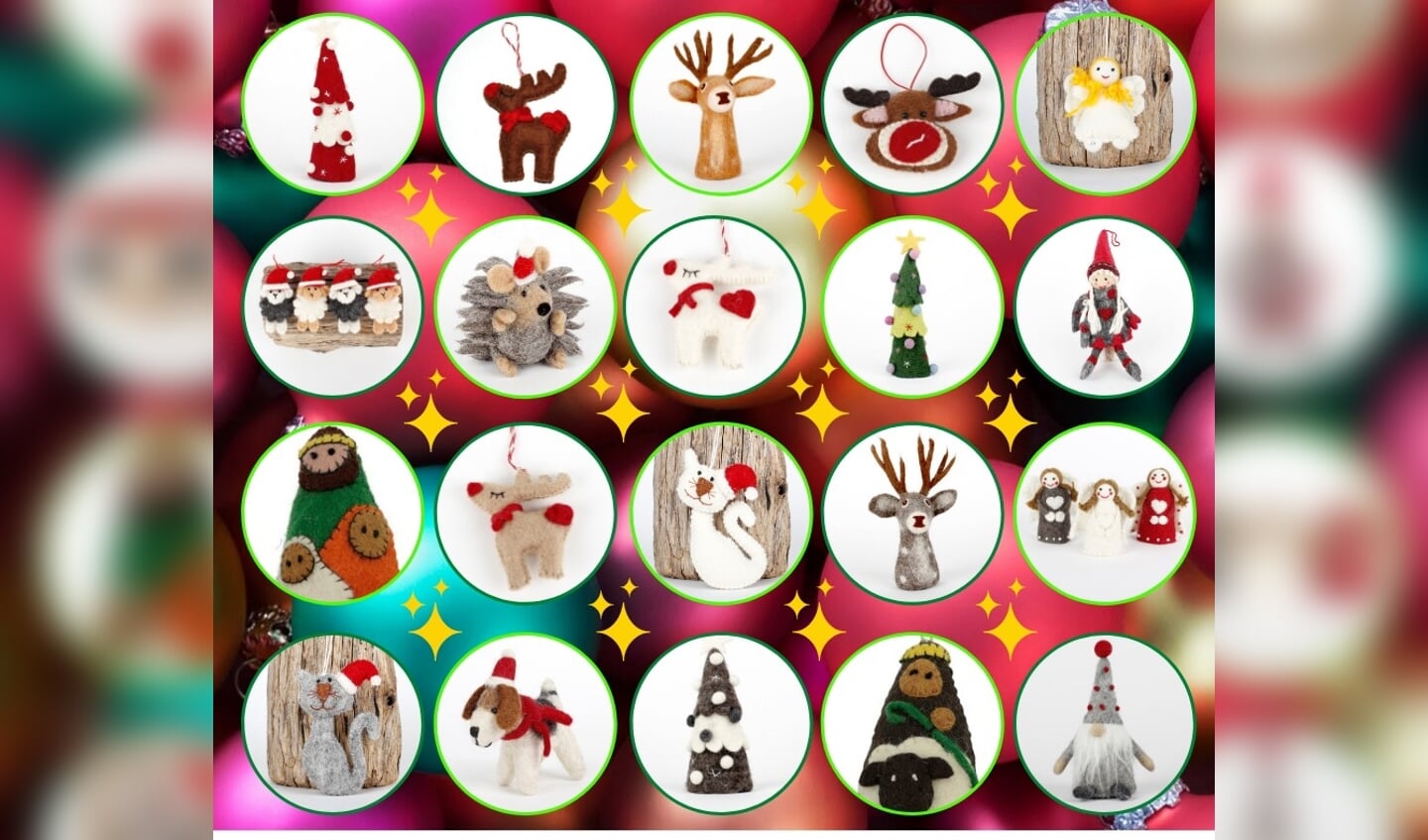 wolvilten kerstdecoraties