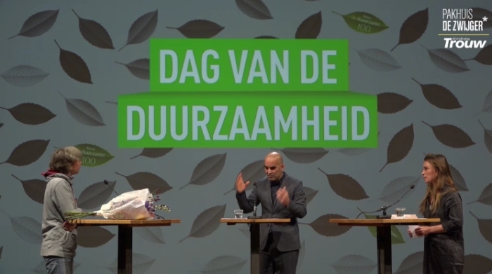 Meet je Stad deelnemer bij de prijsuitreiking