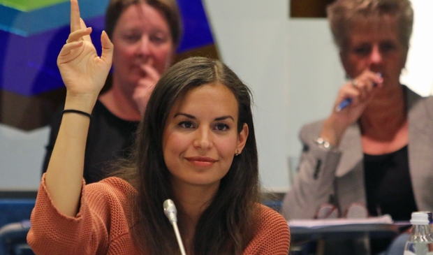 <p>GroenLinks-raadslid Cheimaa Aouni: "Actief grondbeleid voor betaalbare woningen." </p>