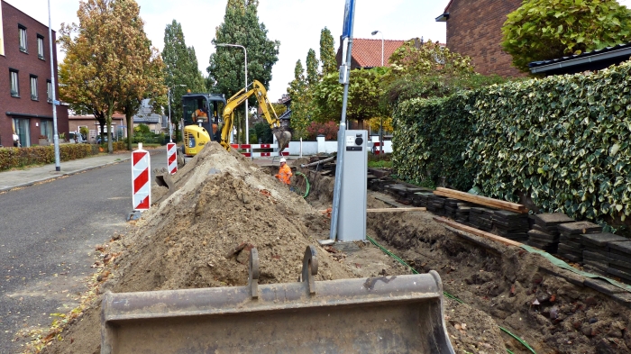 Opgraven van de leidingen
