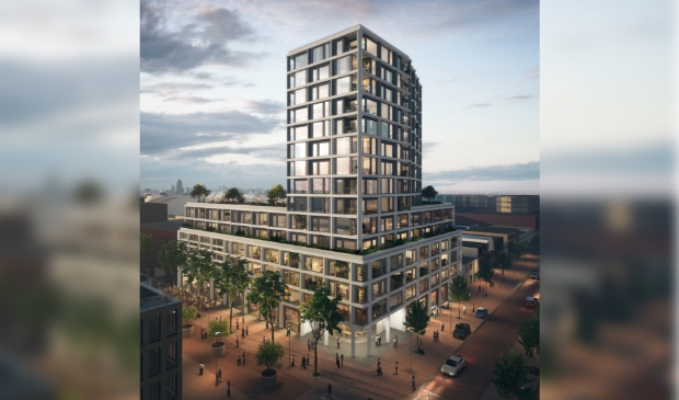 <p>Het is de bedoeling dat hier ongeveer 165 appartementen komen met op de begane grond ruimte voor winkels en horeca.</p>