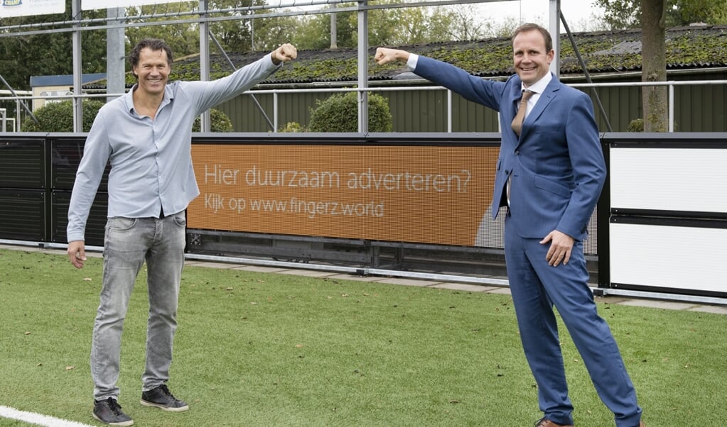 Digerto Biemans (Unitas) en Ronald van Bemmel (Softs) met op de achtergrond de Green Boarding 