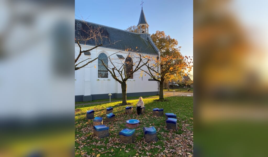 Het kunstwerk voor het Witte Kerkje