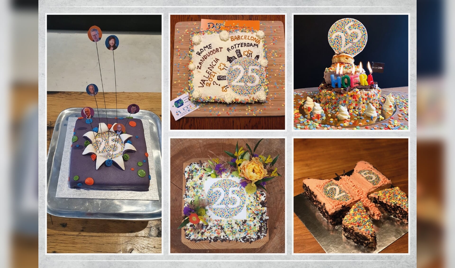 Het bestuur van de Gelderse  Kring kreeg verschillende foto's binnen van creatieve taarten. 
