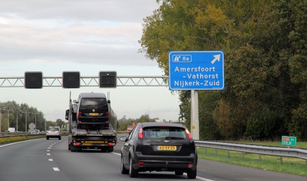 <p>De afslag Amersfoort-Vathorst op de A28, de derde ontsluitingsweg voor Vathorst waarom de SGLA via de Raad van State vroeg en kreeg.</p>