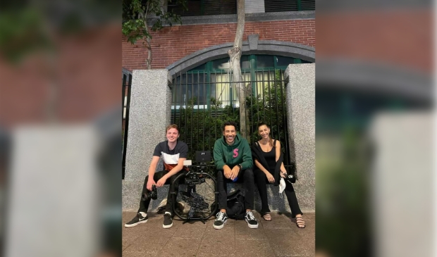 Eindelijk naar buiten na 2 weken in quarantaine. V.l.n.r. Marijn Domper, Marcus Hersbach en Andrea Helfrich.