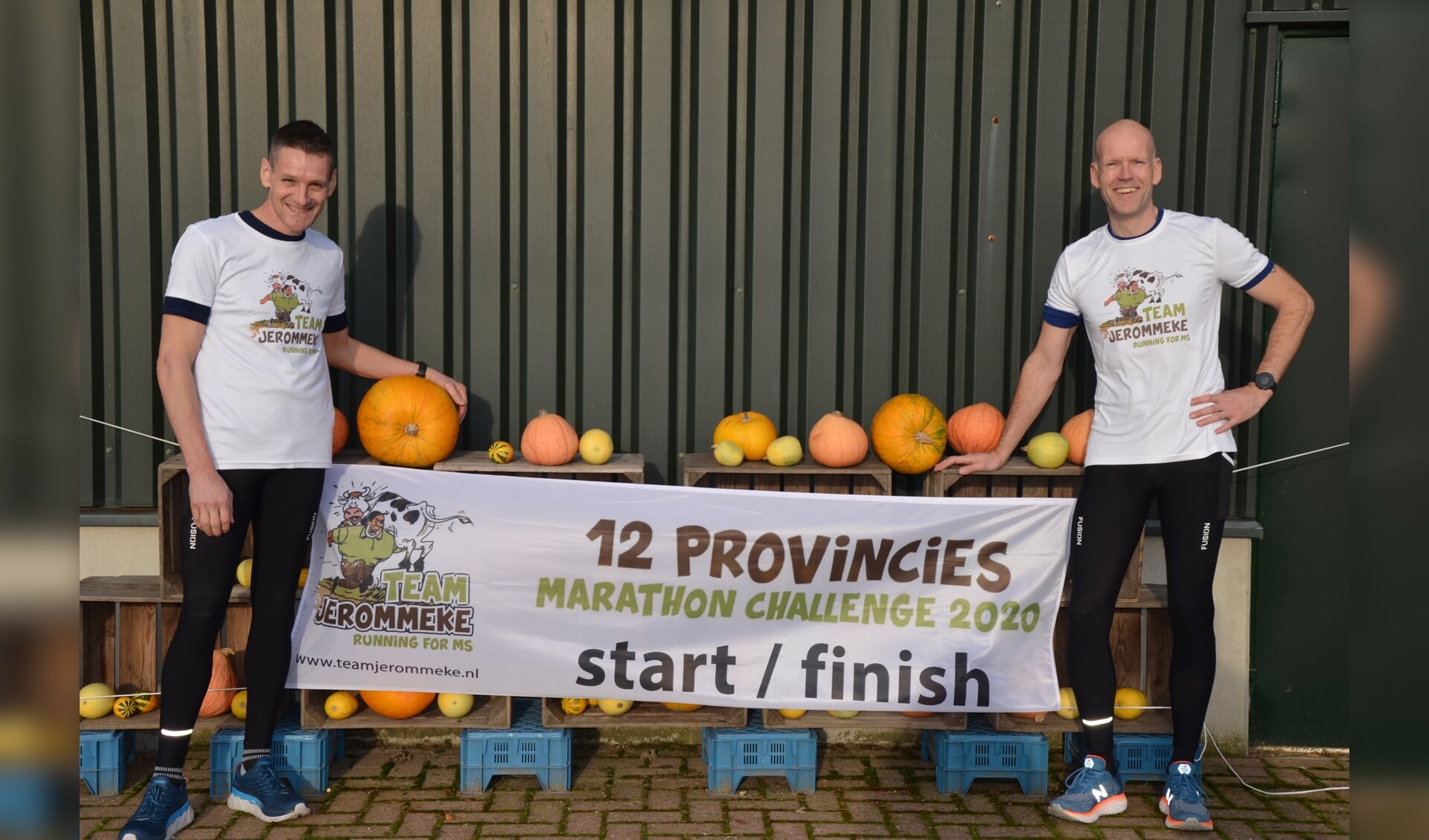 René Vernooij en Berend Schotanus lopen als Team Jerommeke 12 marathons