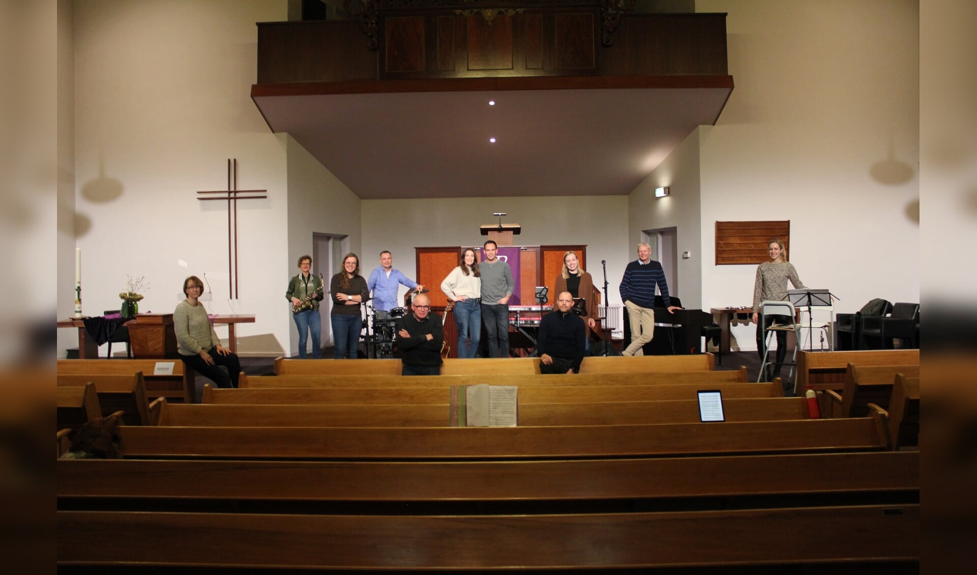 Repetitie voor de Christmas Passion 2.0 in de Gereformeerde Kerk in Zwartebroek.