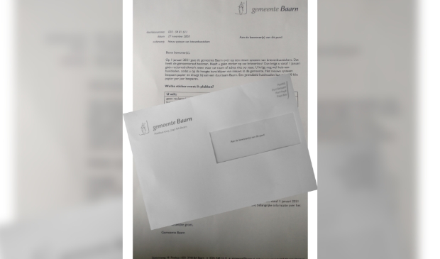 Brief met aankondiging brievenbusstickers