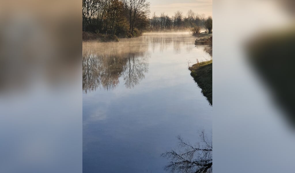 winterse morgen, vanaf het bruggetje op weg naar het oude zwembad