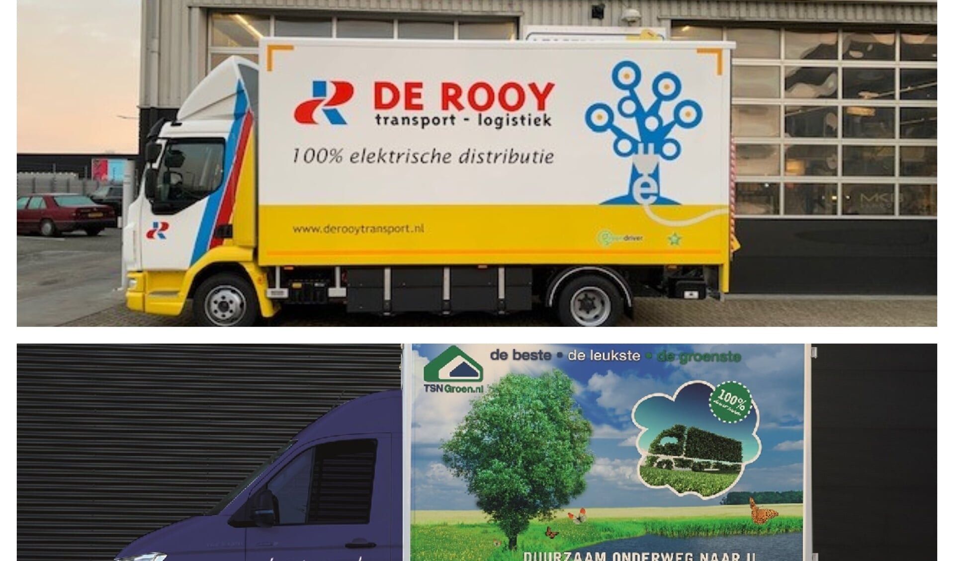 De groene trucks van De Rooy en TSN