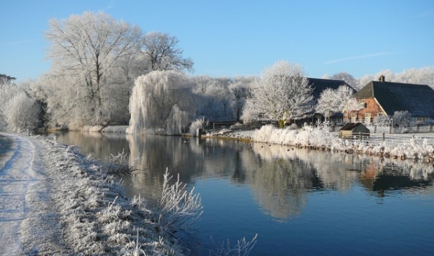 <p>Een winters landschap langs de Kromme Rijn</p>