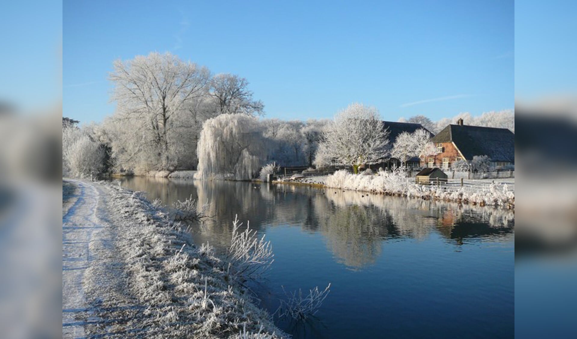 Een winters landschap langs de Kromme Rijn