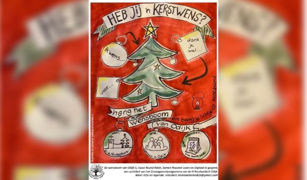 Alle inwoners van Odijk worden uitgenodigd om hier een kerstwens in te hangen of kaarsje bij te branden